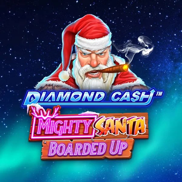 Diamond Cash Mighty Santa Boarded Up by Greentube, showcased at twinncasino.com – game logo